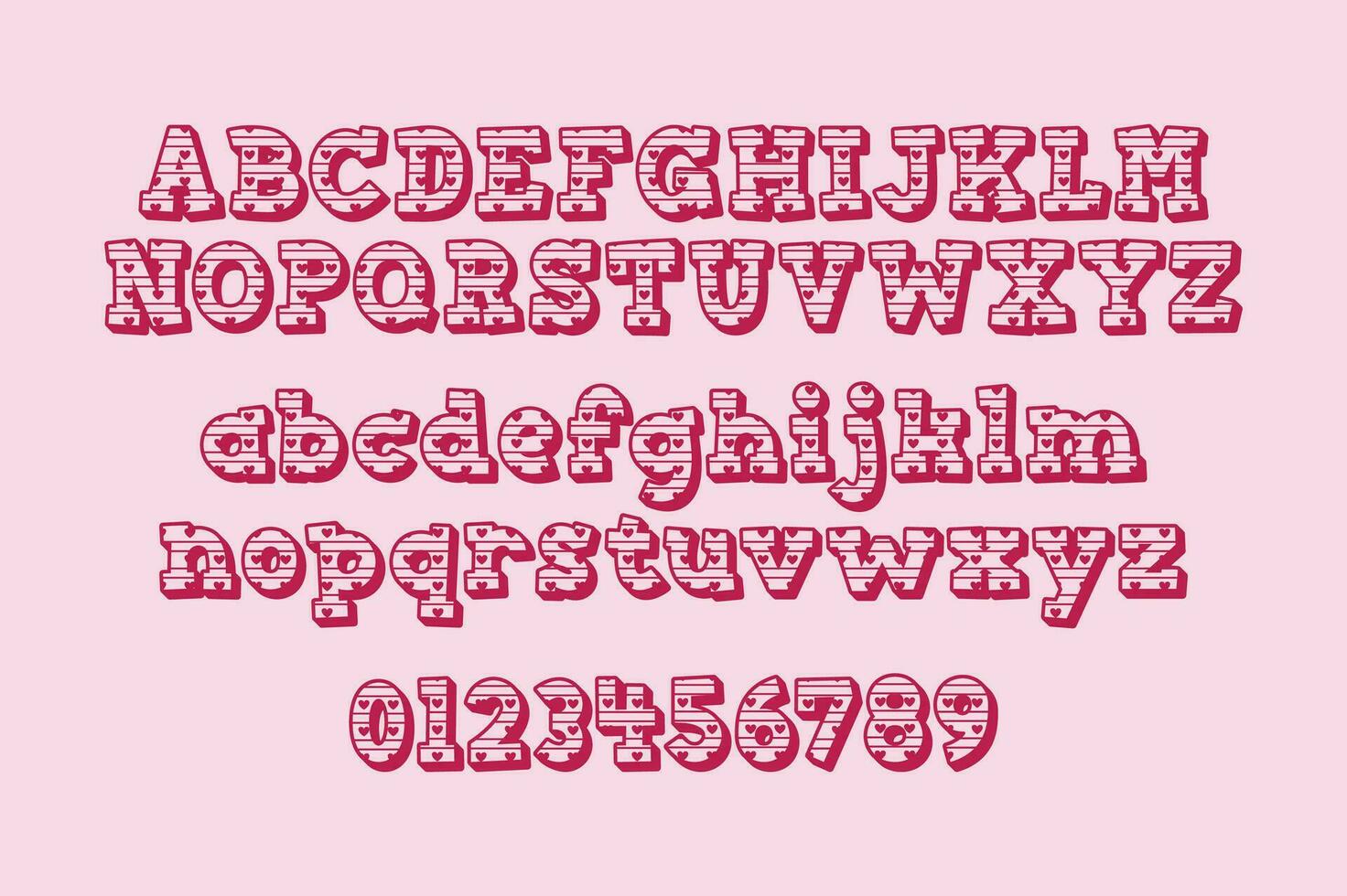 Versatile Collection of Valentine Numbers and Alphabet Letters for Various Uses vector