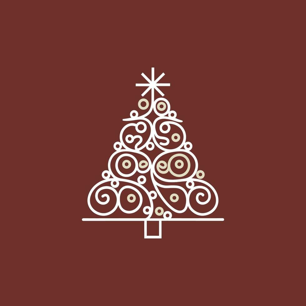 Christmas trees greeting card vector