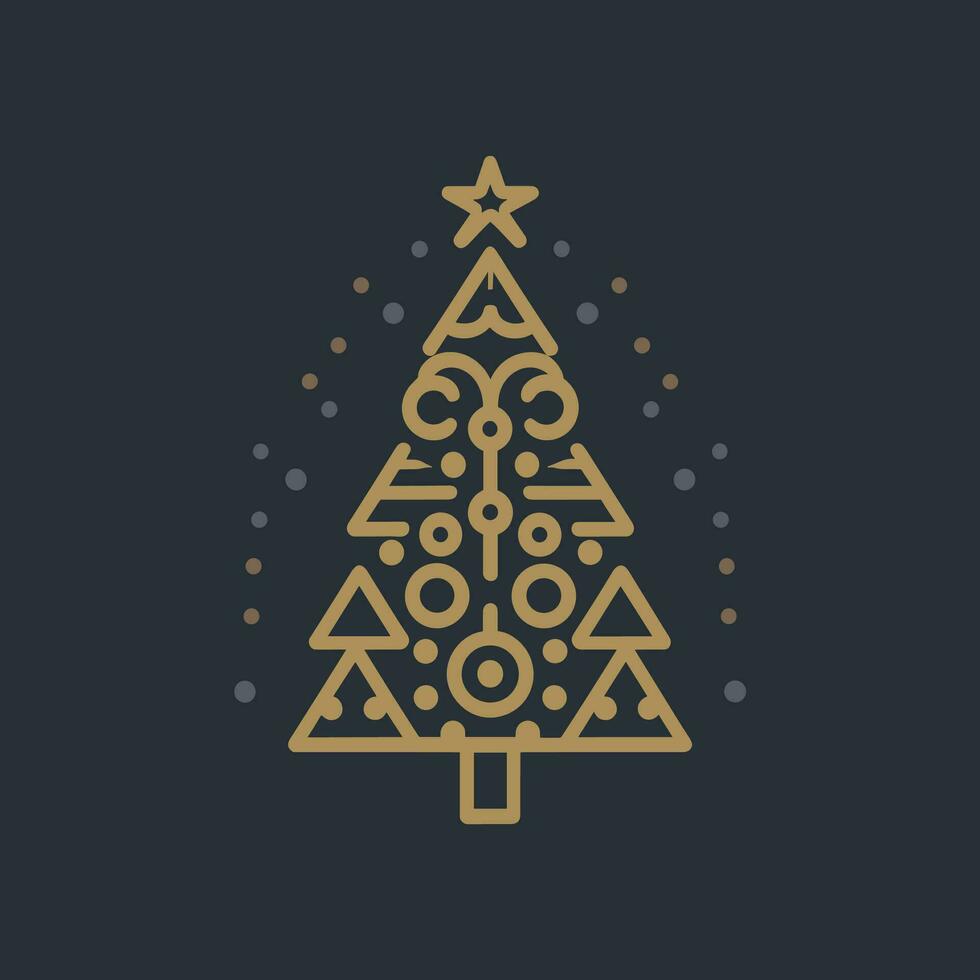 Christmas trees greeting card vector