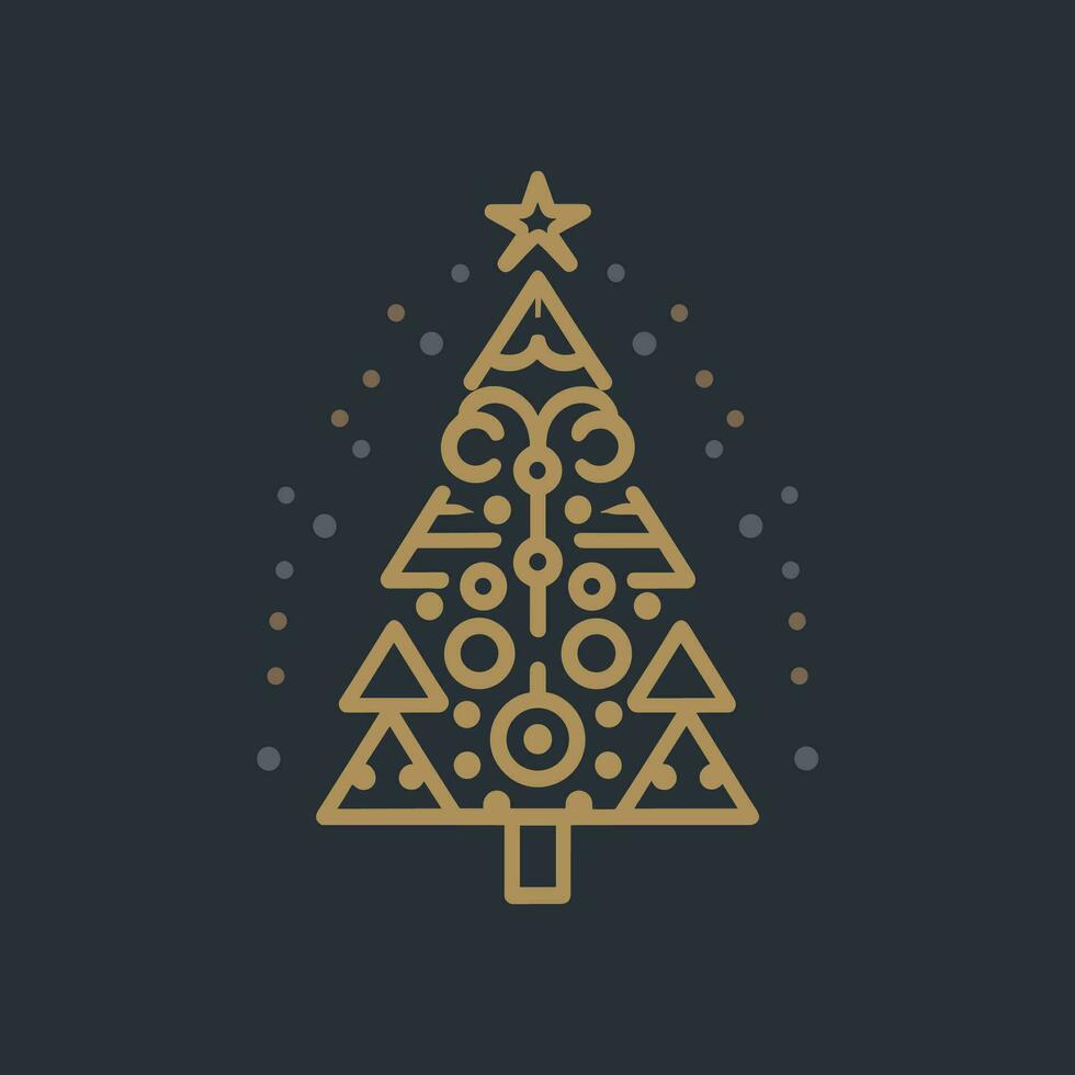 Christmas trees greeting card vector