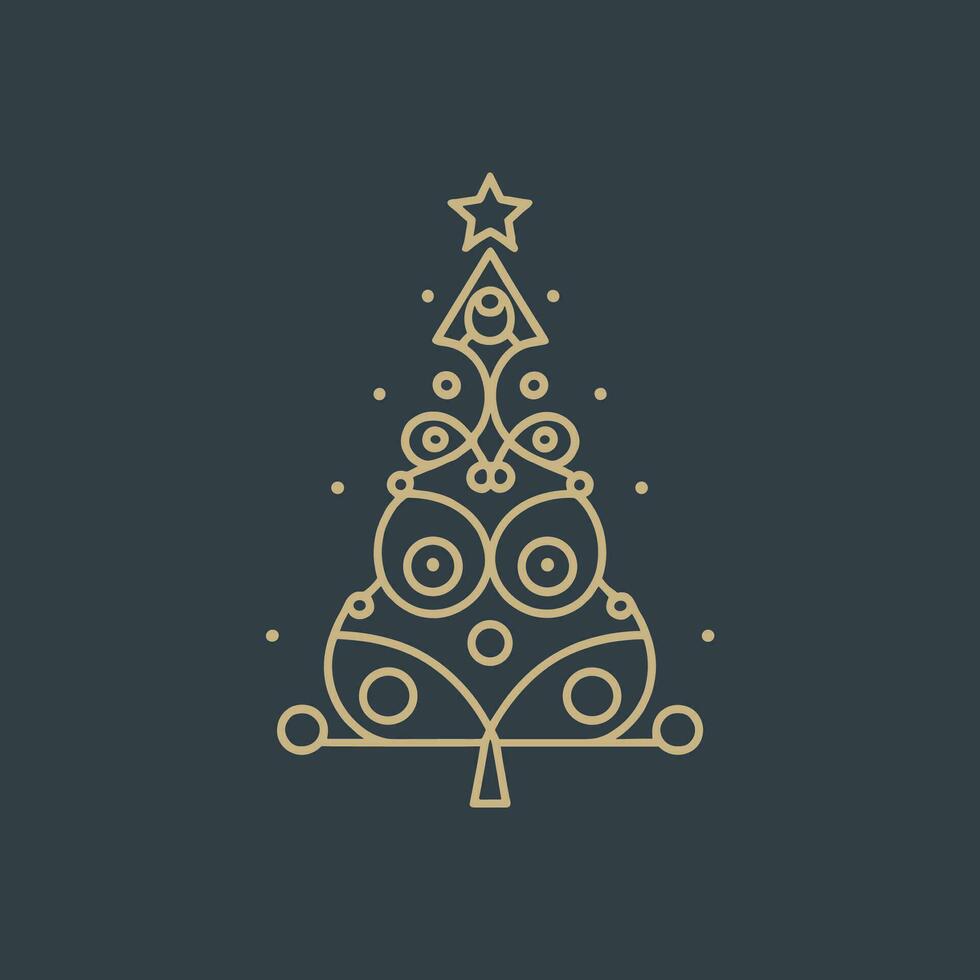 Christmas trees greeting card vector