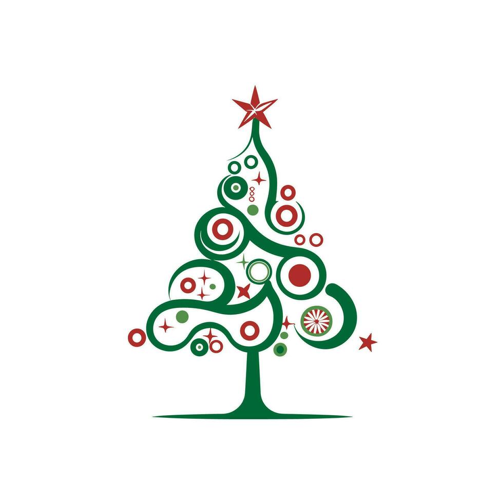 Christmas trees greeting card vector