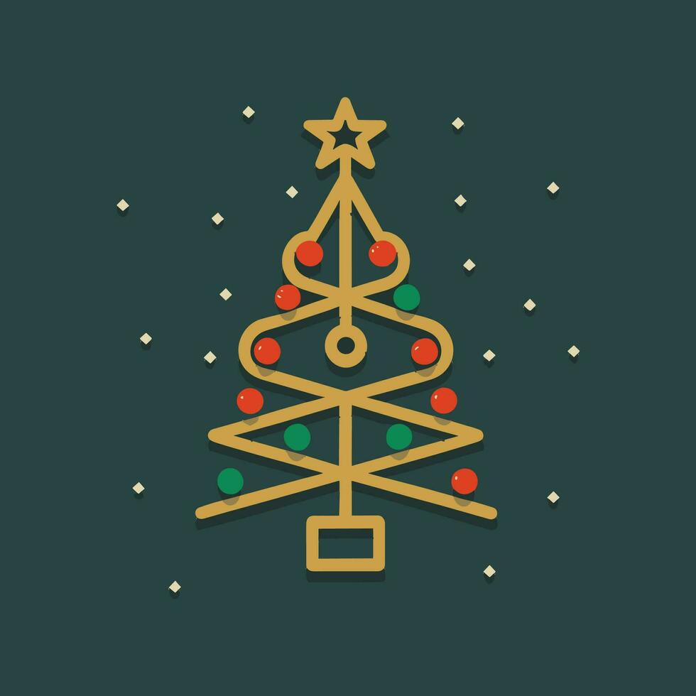 Christmas trees greeting card vector