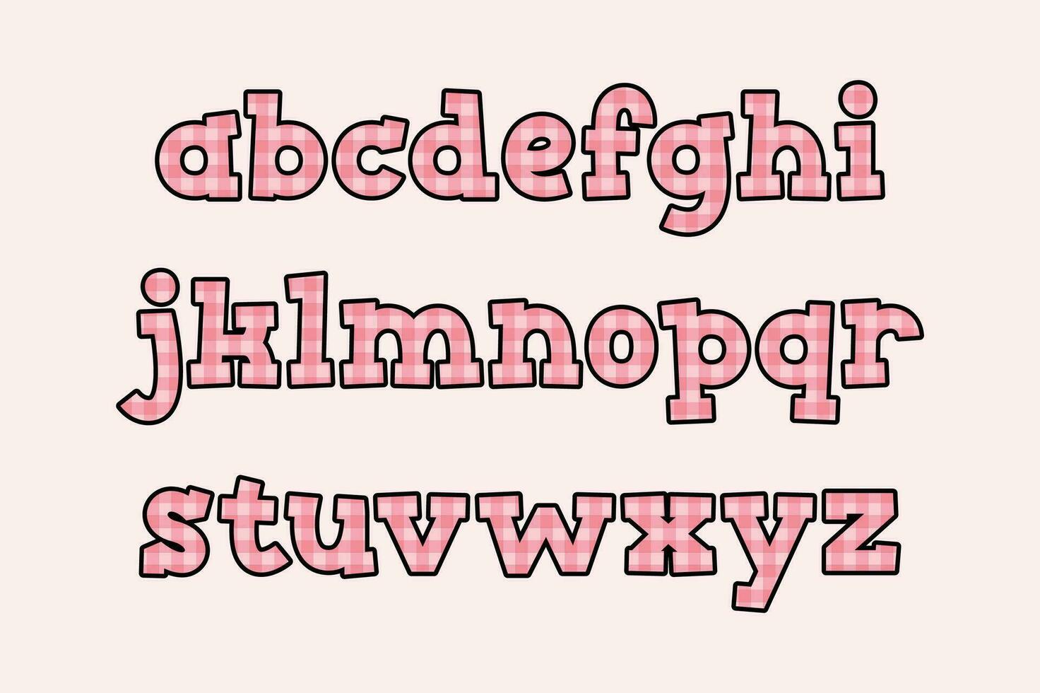 Versatile Collection of Pink Plaid Alphabet Letters for Various Uses vector