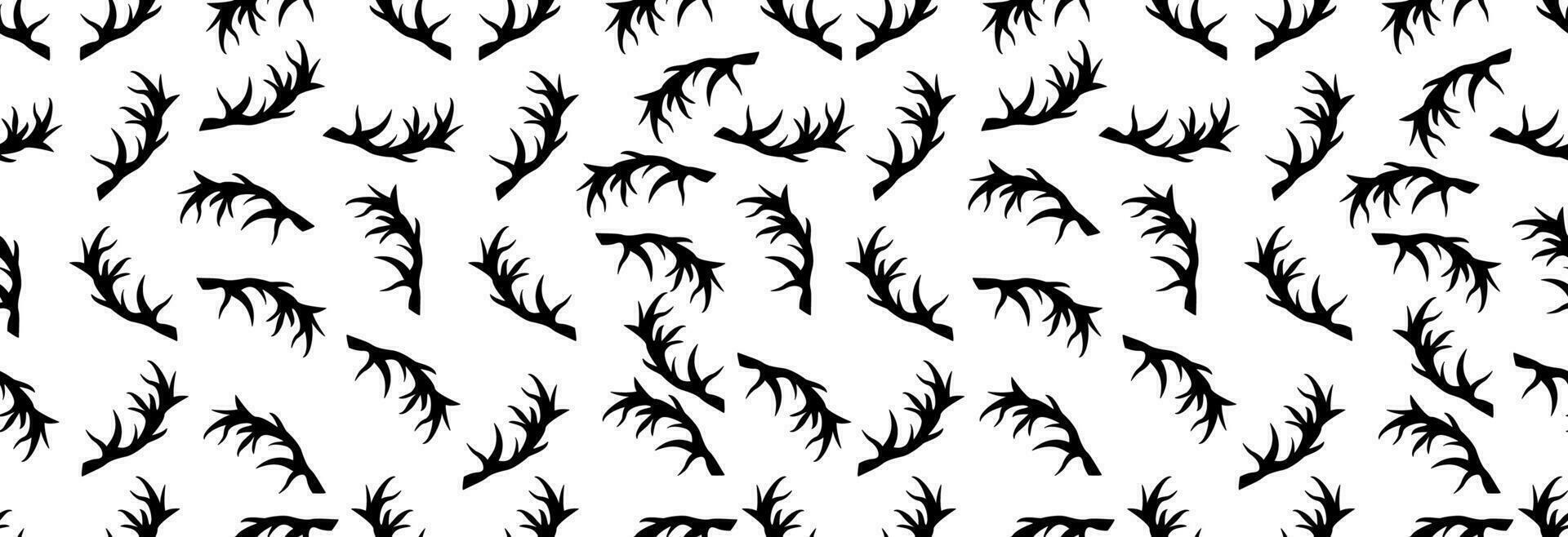 Many deer antlers. vector