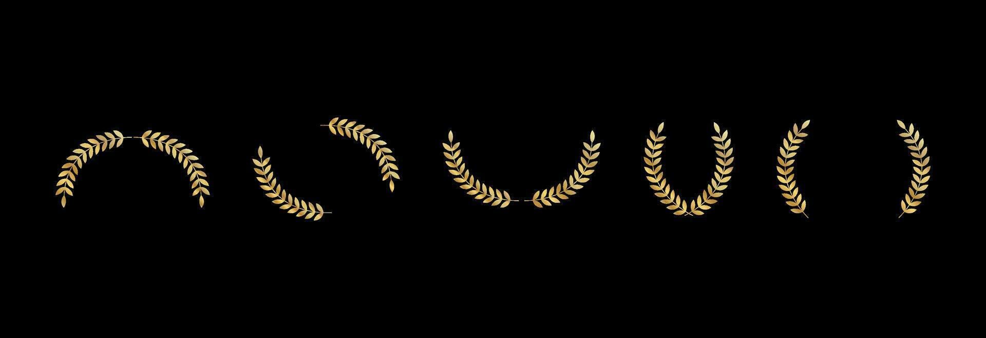 Set of laurel golden wreaths. vector