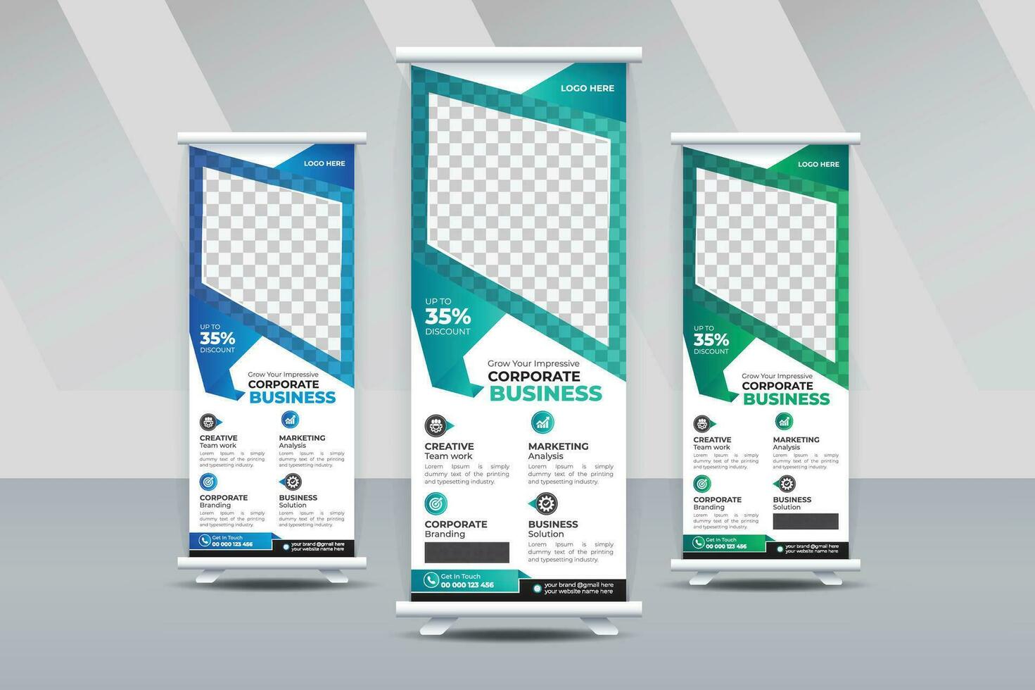 Modern corporate colorful Business Roll Up Banner stand vector creative design, Sale banner, X banner, x stand, pull up, pop up banner for marketing and advertising rectangle size