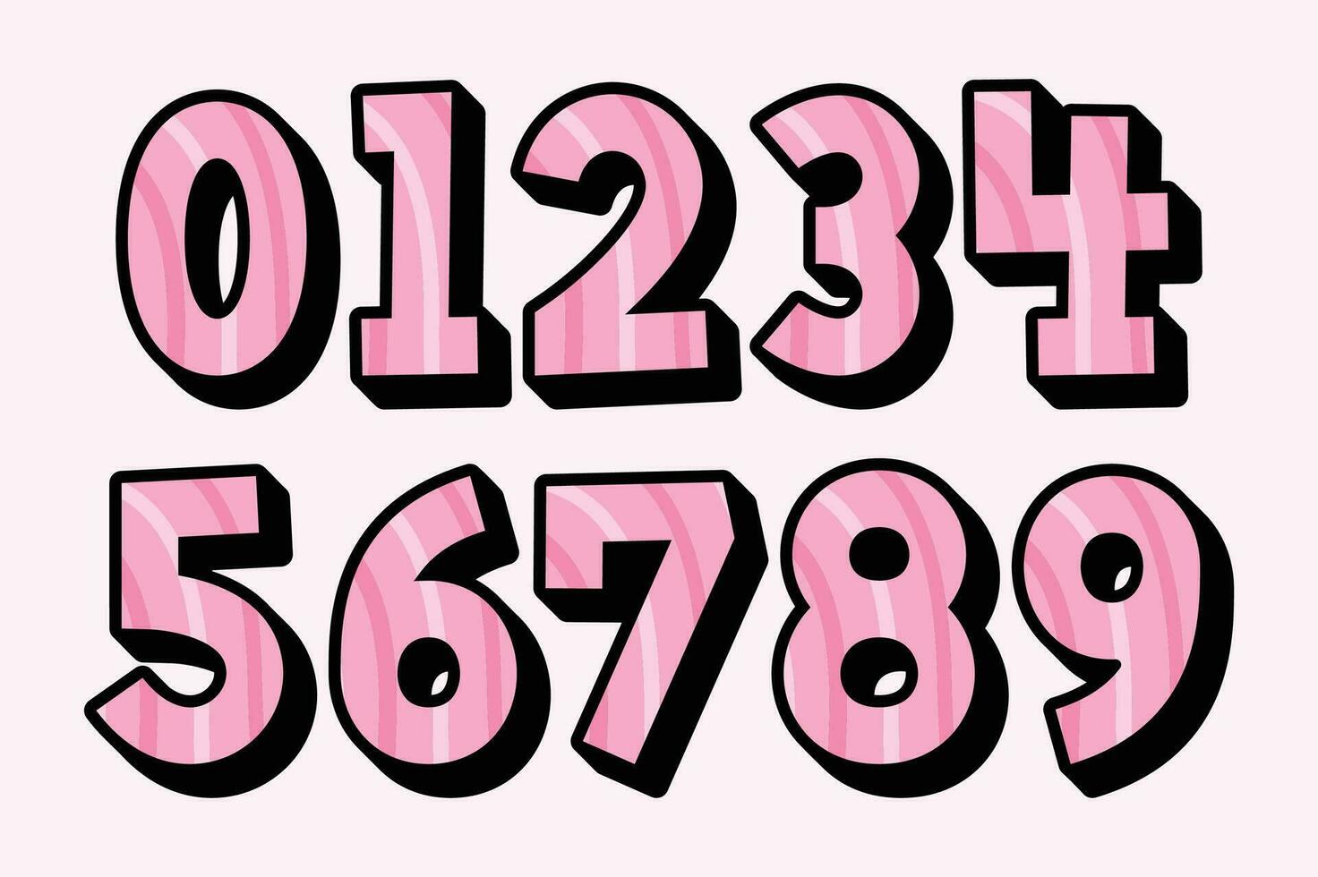 Versatile Collection of Pink Harmony Numbers for Various Uses vector