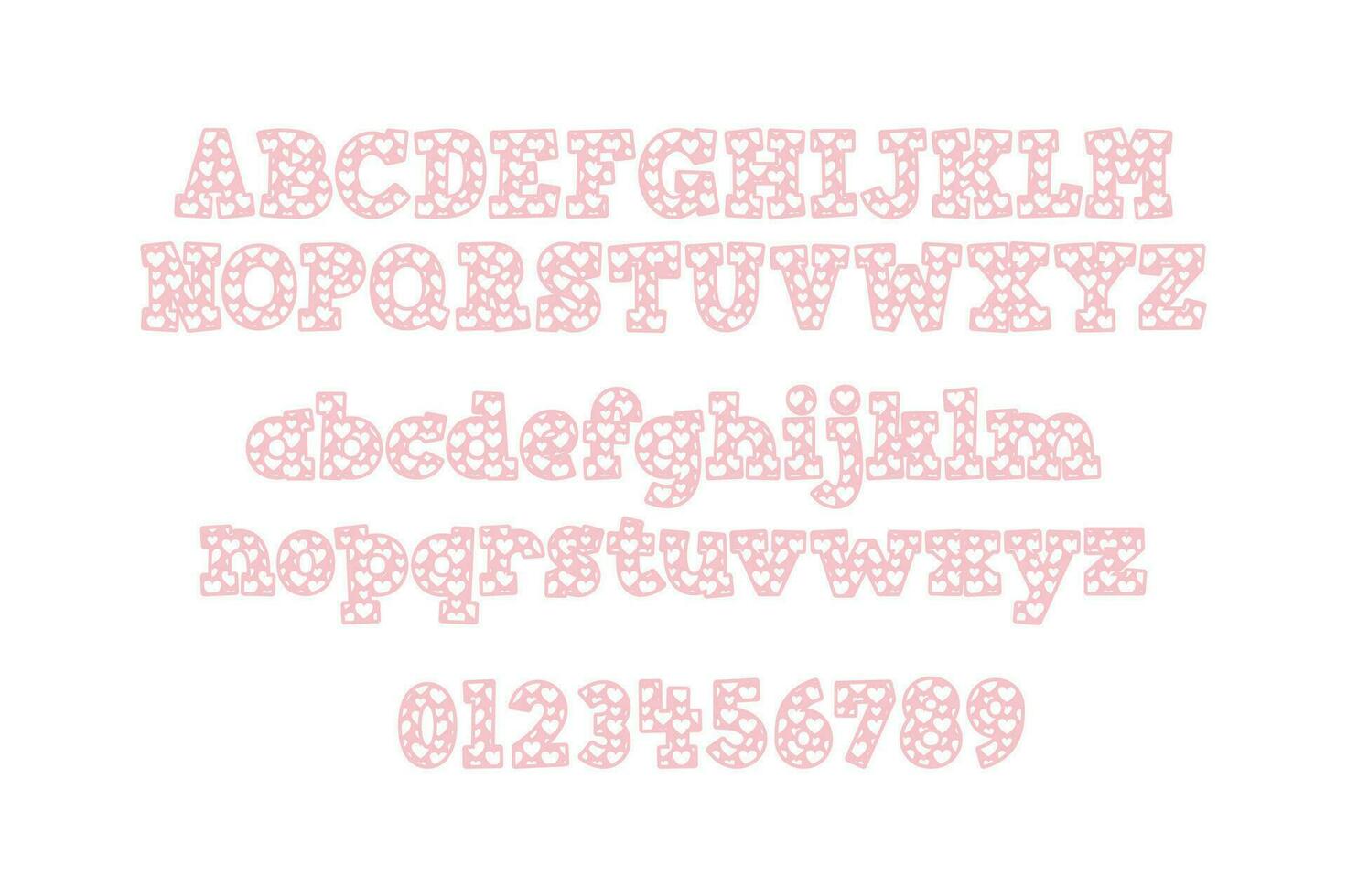 Versatile Collection of Valentine Numbers and Alphabet Letters for Various Uses vector