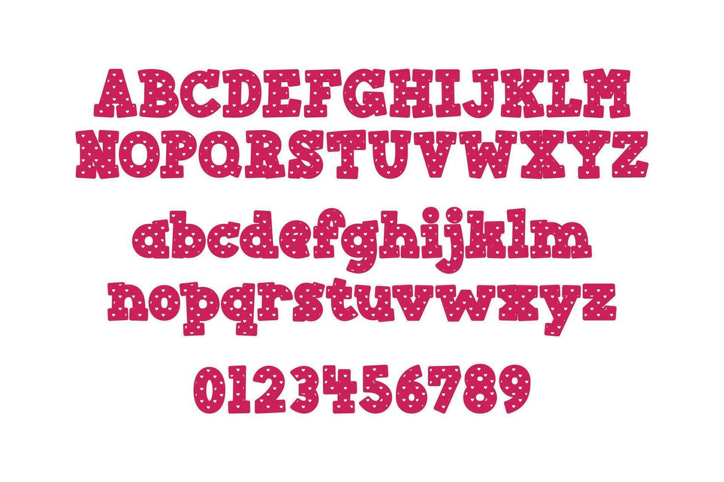 Versatile Collection of Valentine Numbers and Alphabet Letters for Various Uses vector