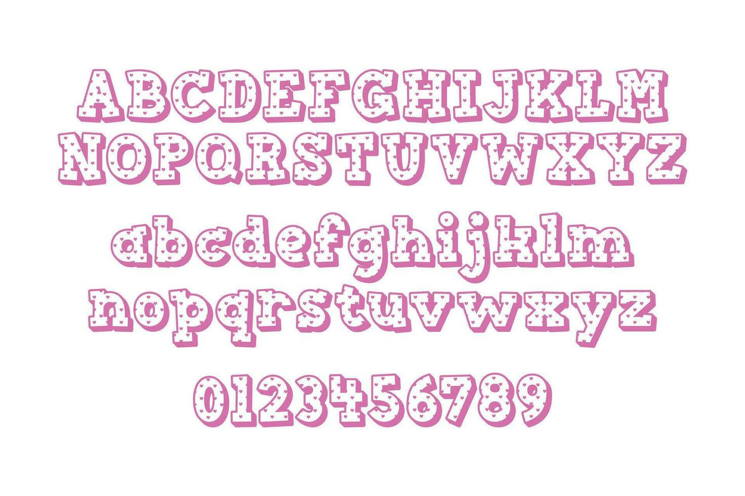 Versatile Collection of Valentine Numbers and Alphabet Letters for Various Uses vector