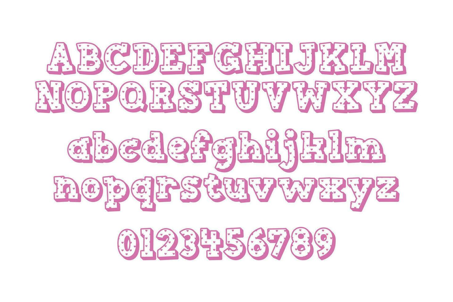 Versatile Collection of Valentine Numbers and Alphabet Letters for Various Uses vector