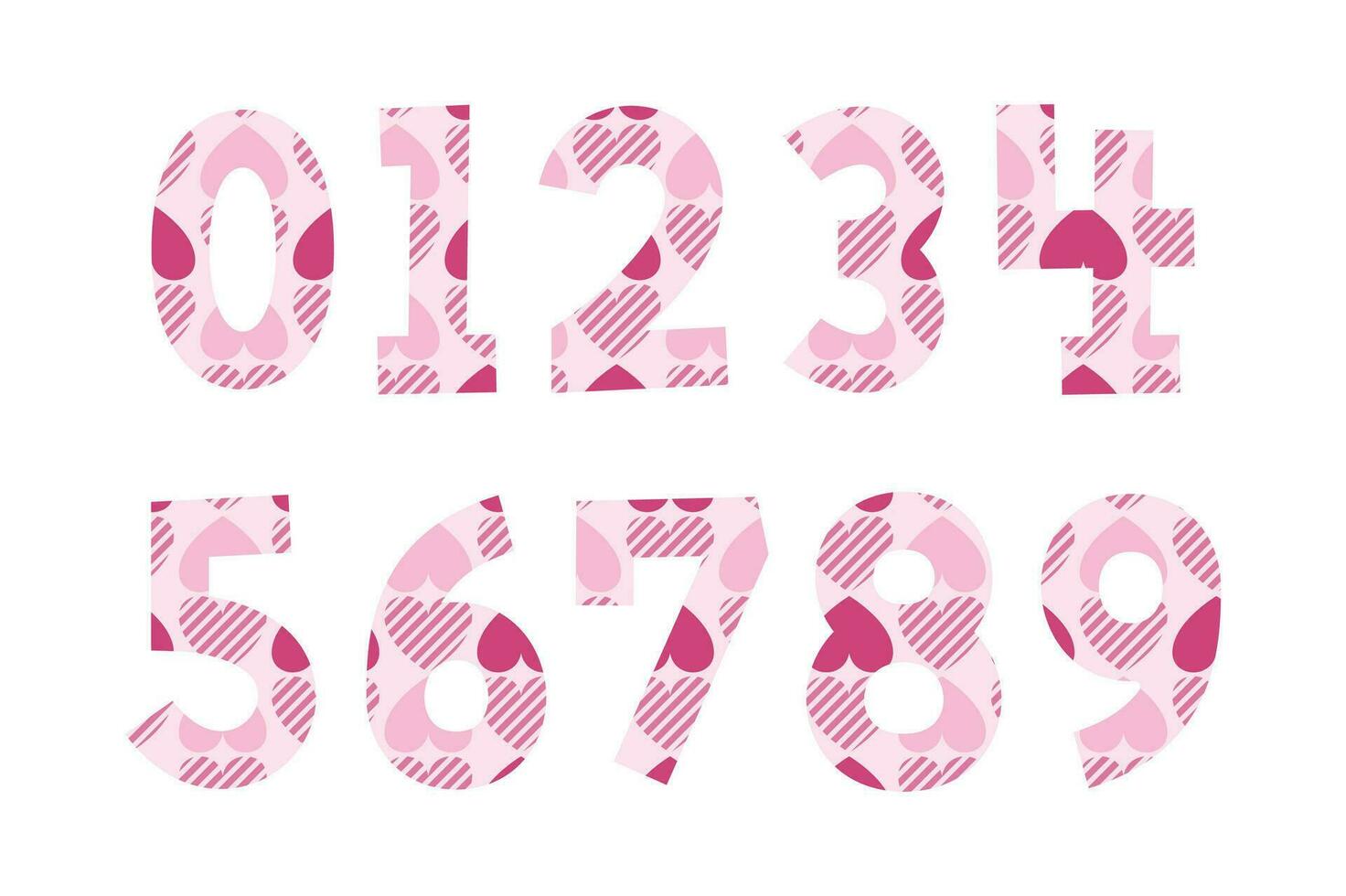 Versatile Collection of Romantic Numbers for Various Uses vector