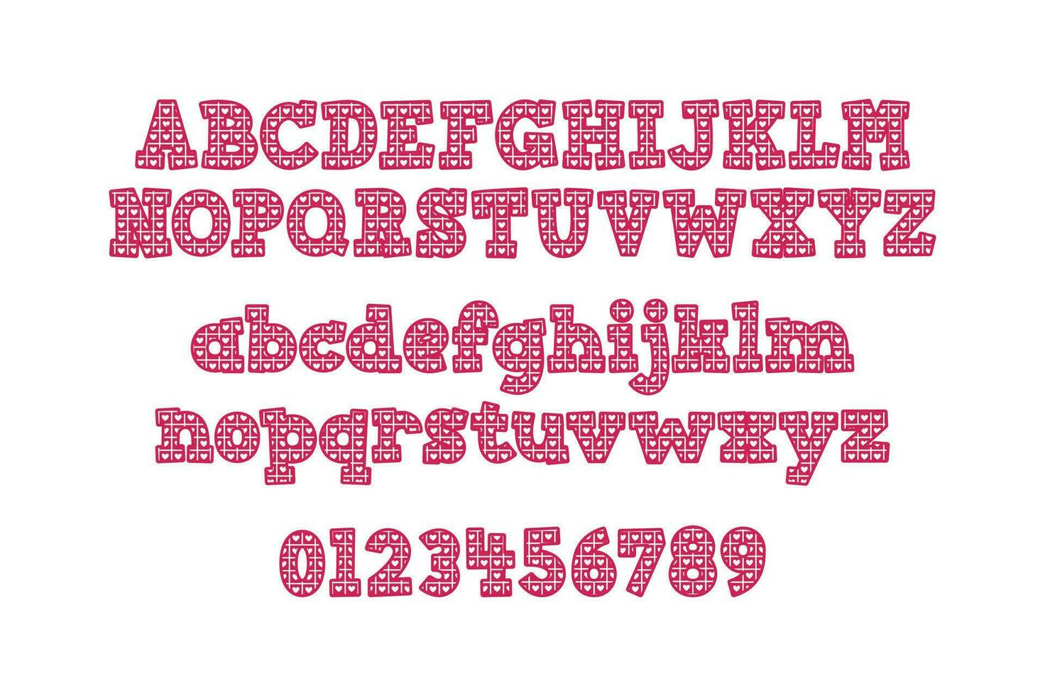 Versatile Collection of Valentine Numbers and Alphabet Letters for Various Uses vector