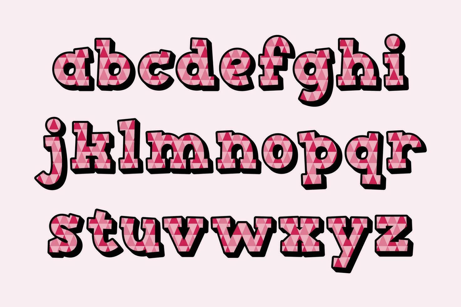 Versatile Collection of Pink Zigs Alphabet Letters for Various Uses vector