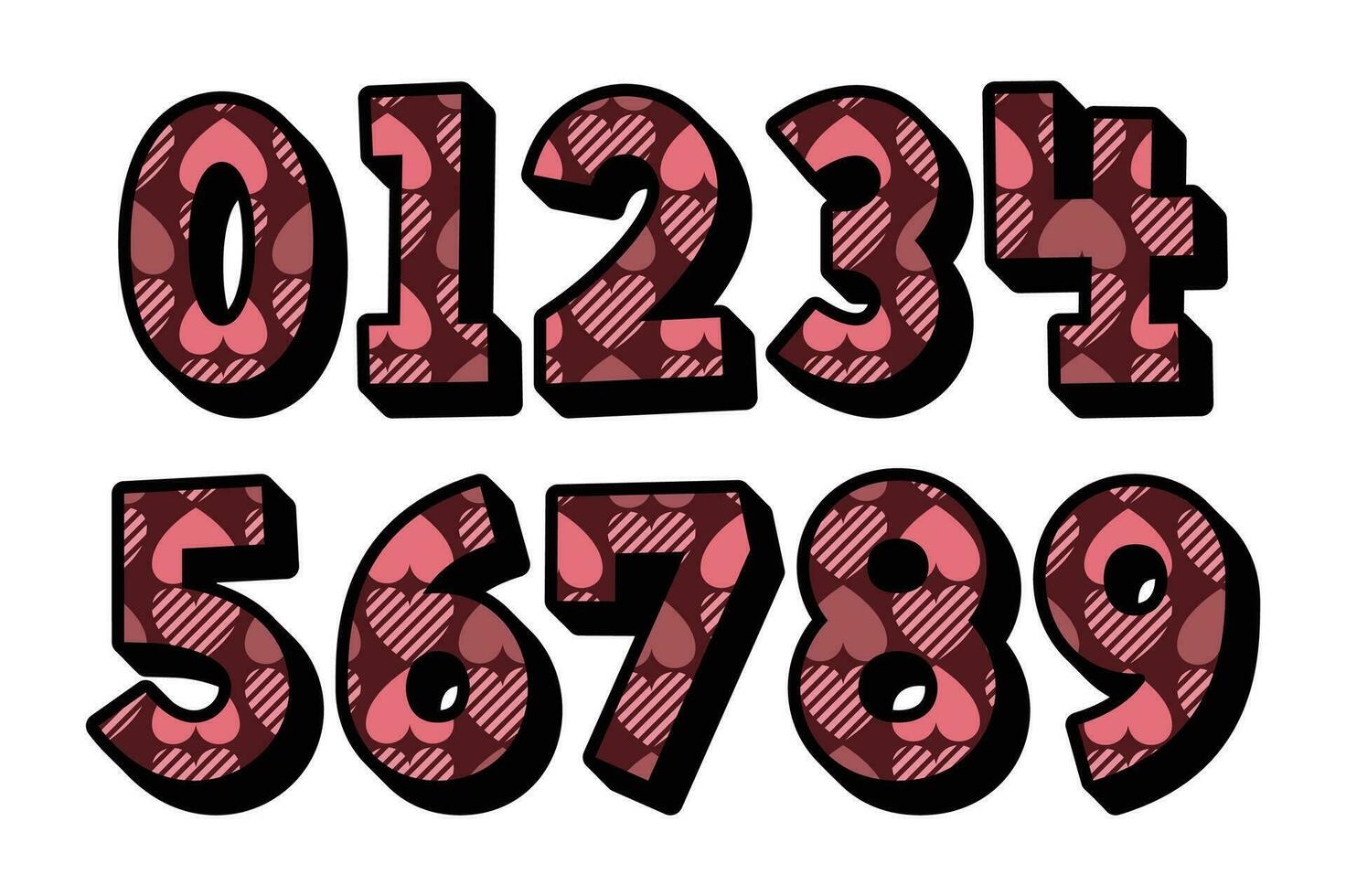 Versatile Collection of Romantic Numbers for Various Uses vector