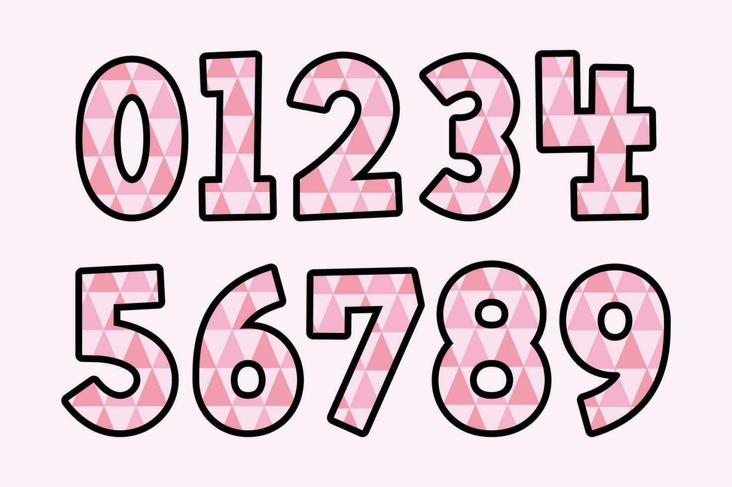 Versatile Collection of Pink Zigs Numbers for Various Uses vector