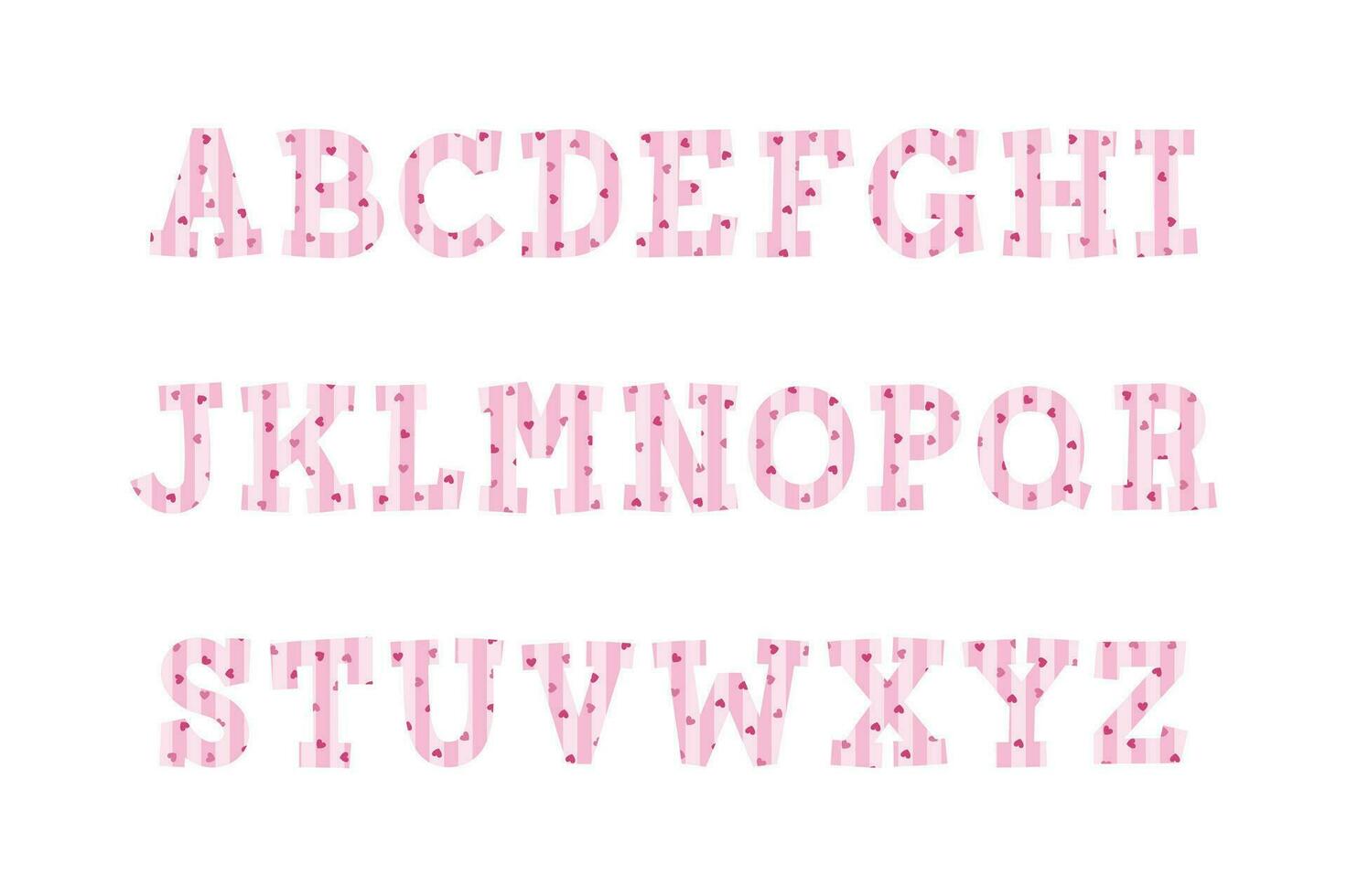 Versatile Collection of Sweetheart Alphabet Letters for Various Uses vector
