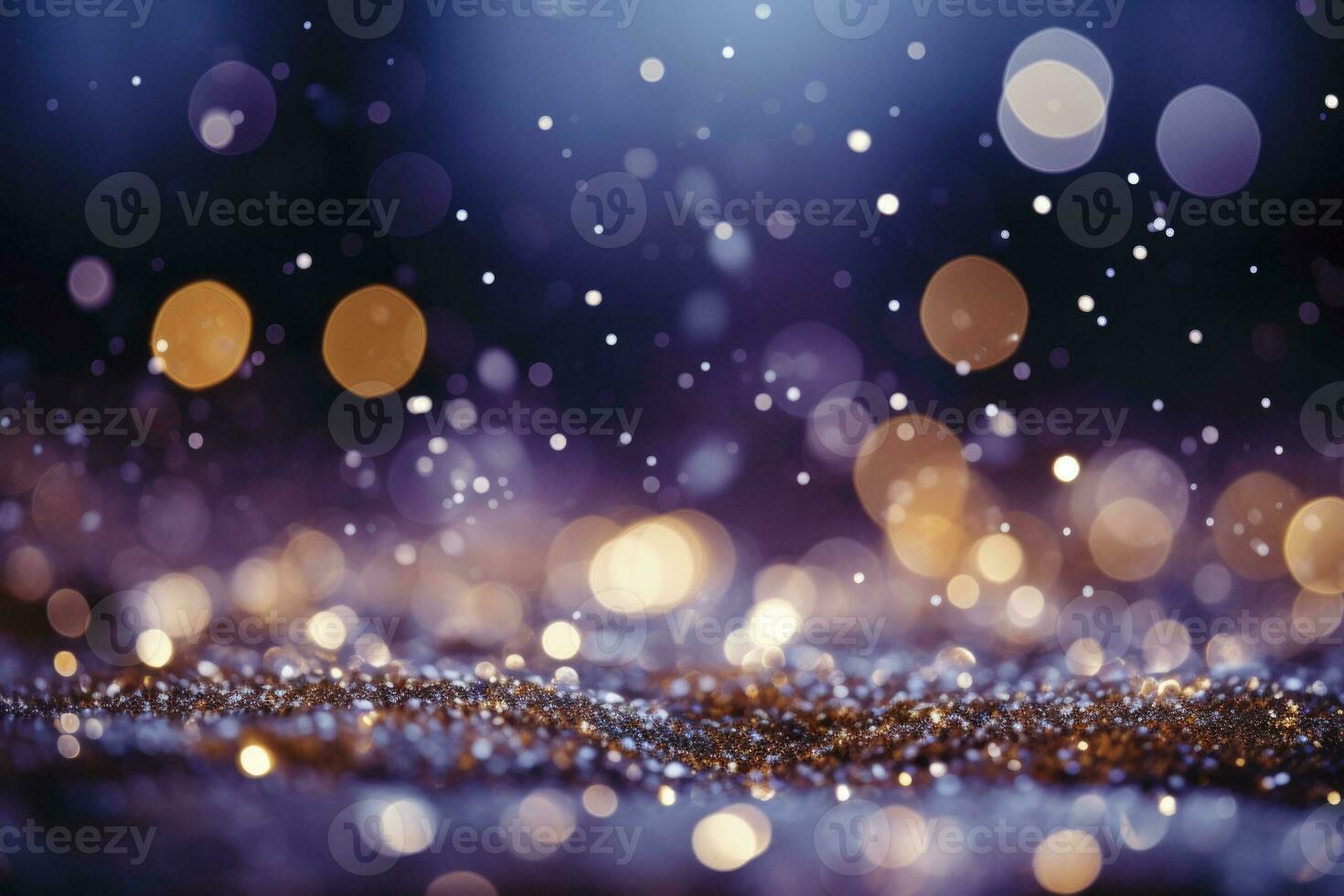 AI Generated Capturing enchantment of Christmas, this photo showcases a mesmerizing bokeh of snowflakes against a light background