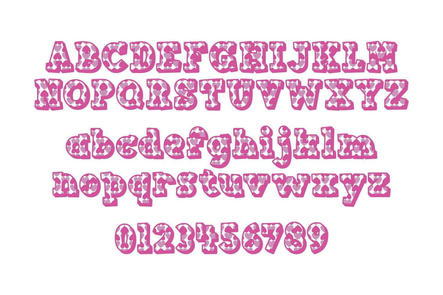 Versatile Collection of Valentine Numbers and Alphabet Letters for Various Uses vector