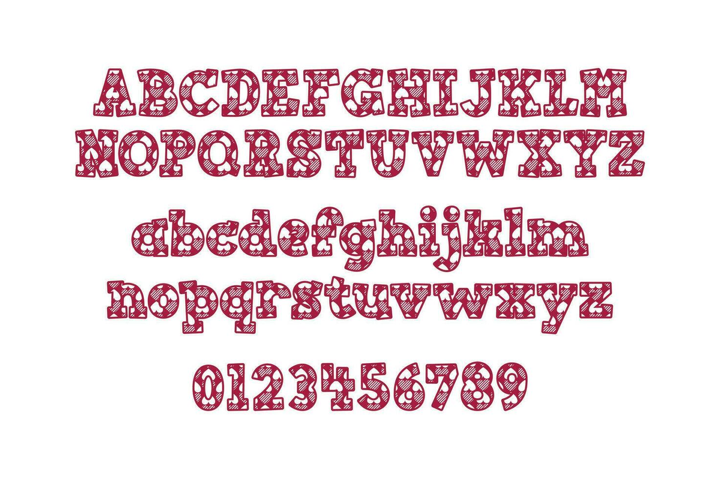 Versatile Collection of Valentine Numbers and Alphabet Letters for Various Uses vector