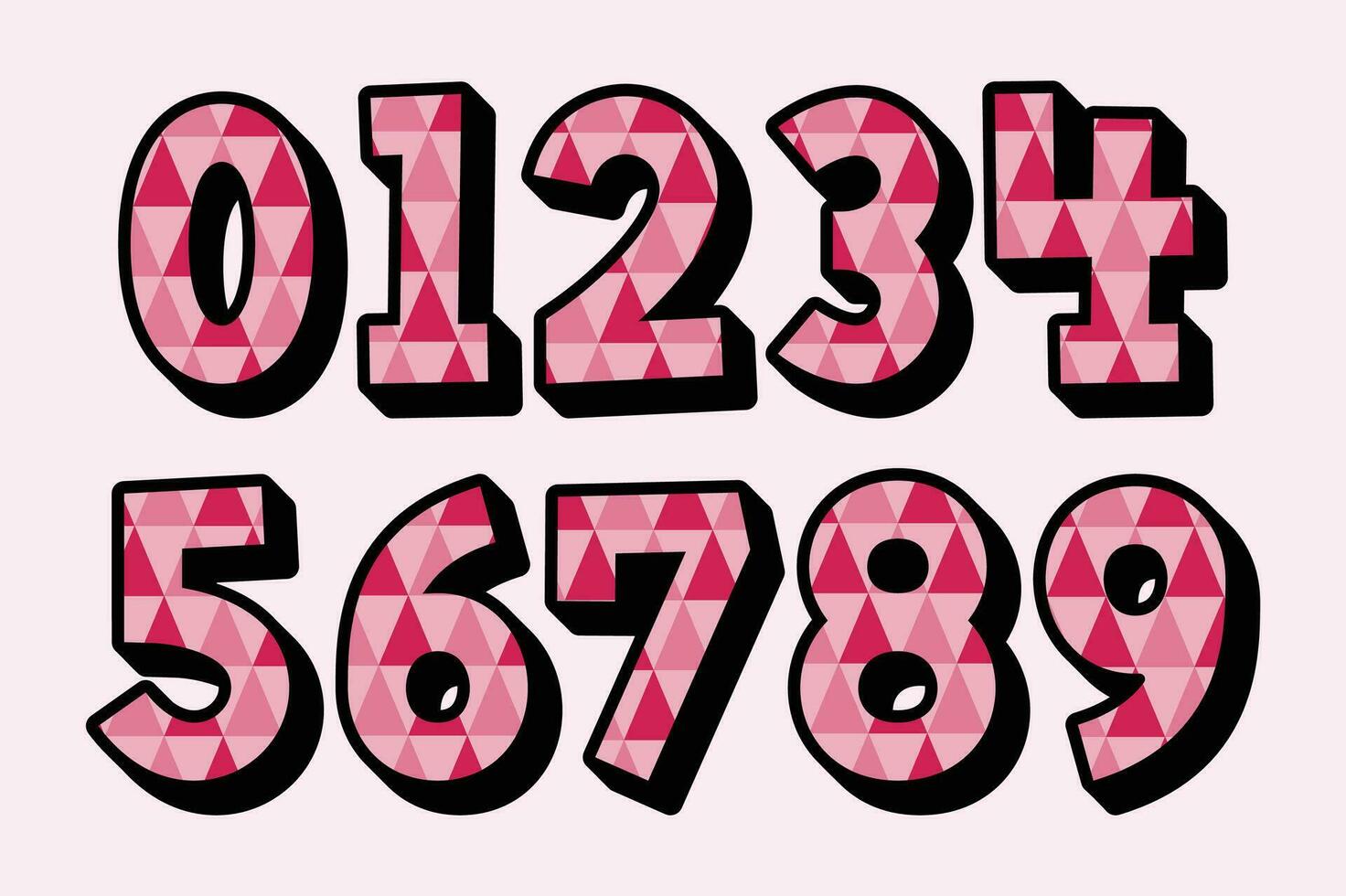 Versatile Collection of Pink Zigs Numbers for Various Uses vector