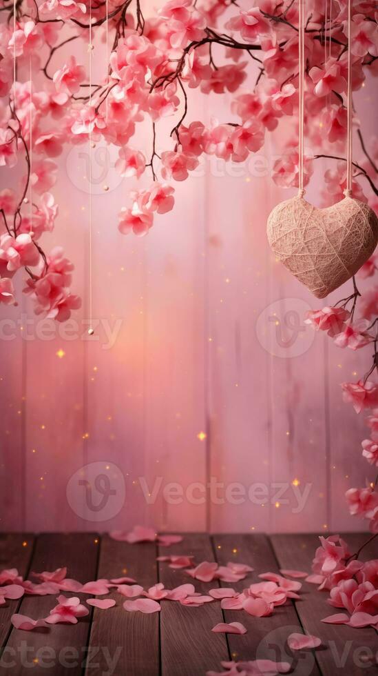 AI generated Beautiful vertical background for Valentine's Day photo