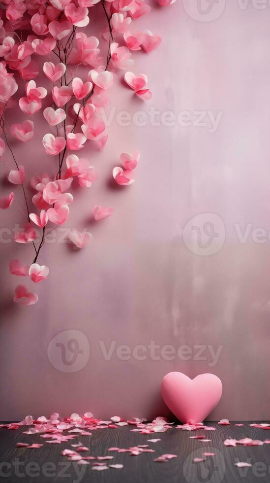 AI generated Beautiful vertical background for Valentine's Day photo