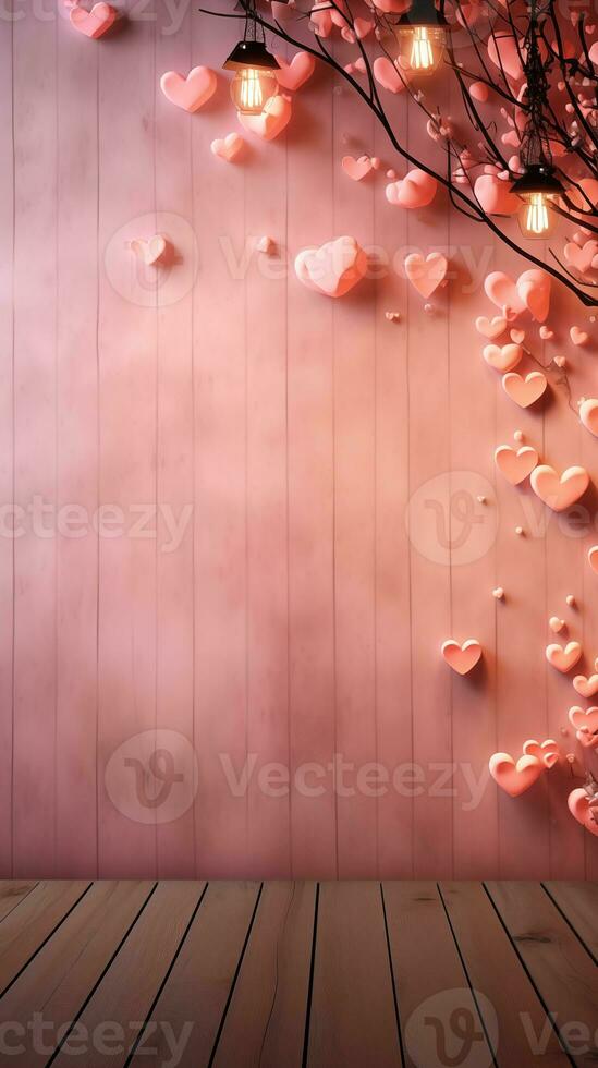 AI generated Beautiful vertical background for Valentine's Day photo