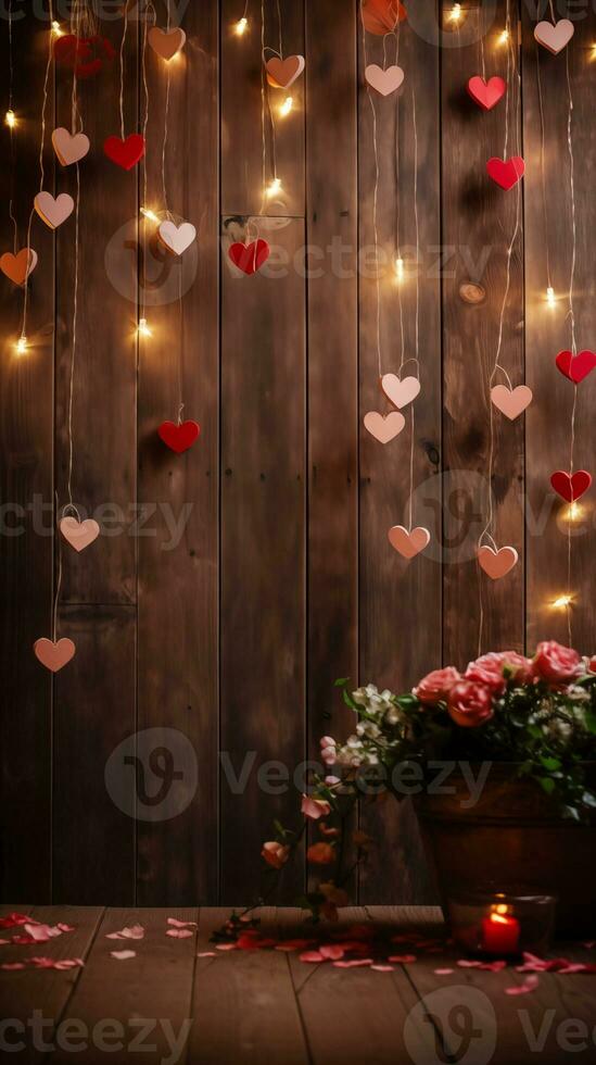 AI generated Beautiful vertical background for Valentine's Day photo