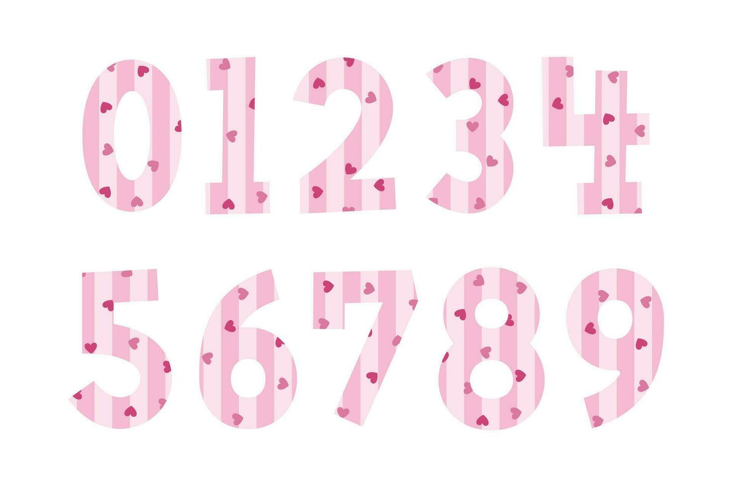 Versatile Collection of Sweetheart Numbers for Various Uses vector