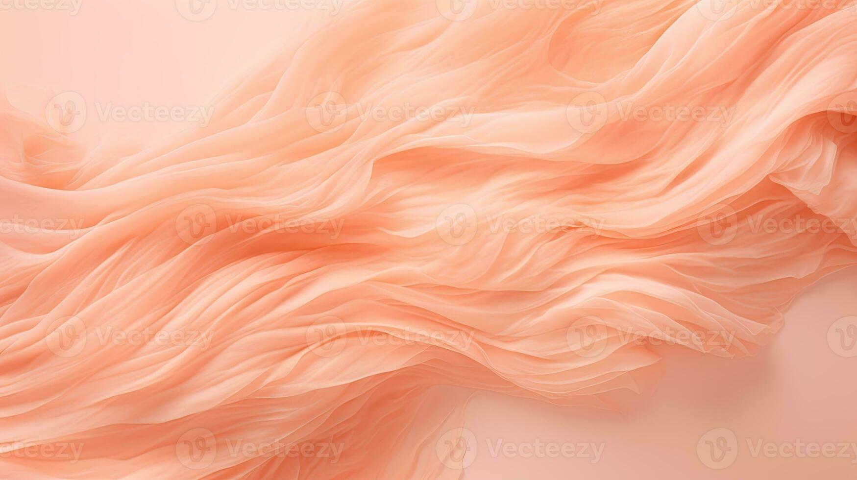 AI generated Abstract Silk Drapery in Peach Fuzz, Color of Elegance. photo