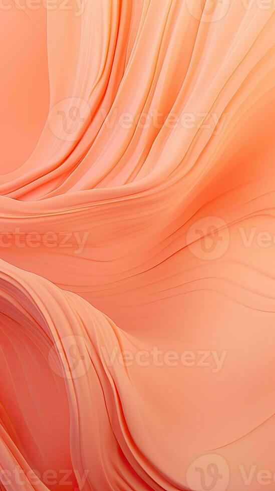 AI generated Abstract Silk Drapery in Peach Fuzz, Color of Elegance. photo