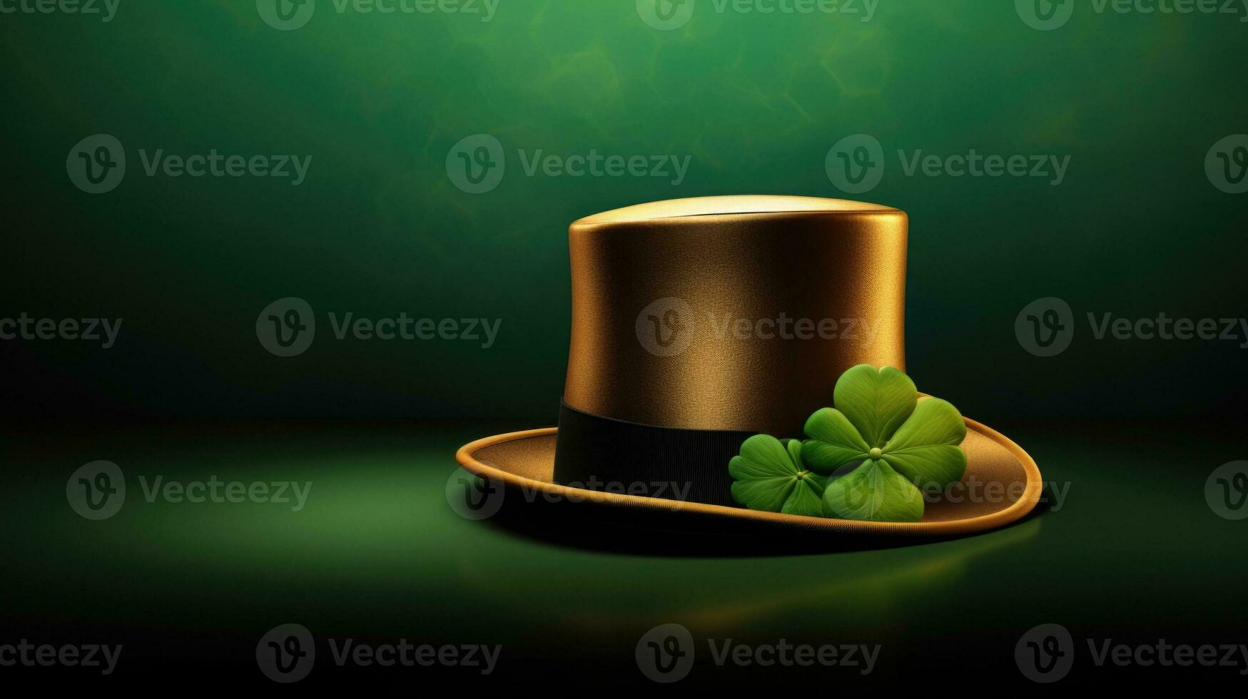 AI generated Elegant Green Leprechaun Hat for St. Patrick's Day. photo