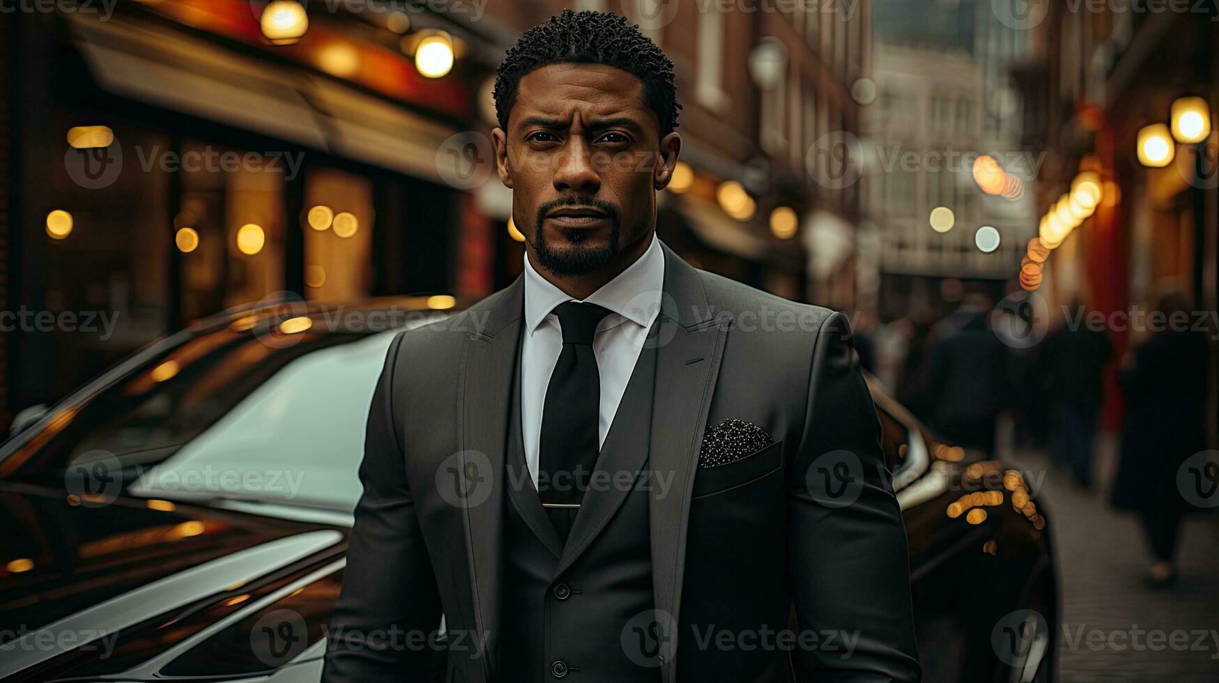 AI generated Distinguished Gentleman in Suit Exudes Confidence and Style. photo