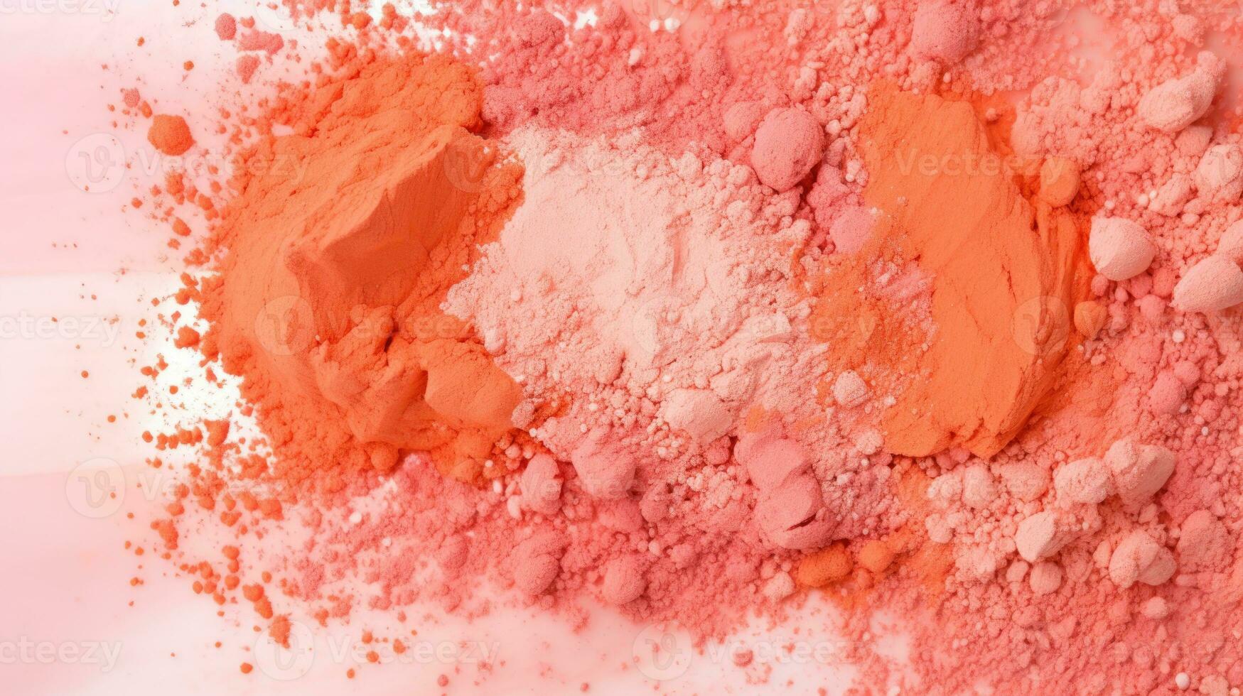 AI generated Abstract Peach Tones, Delicate Cosmetic Powder Explosion Elegance. photo