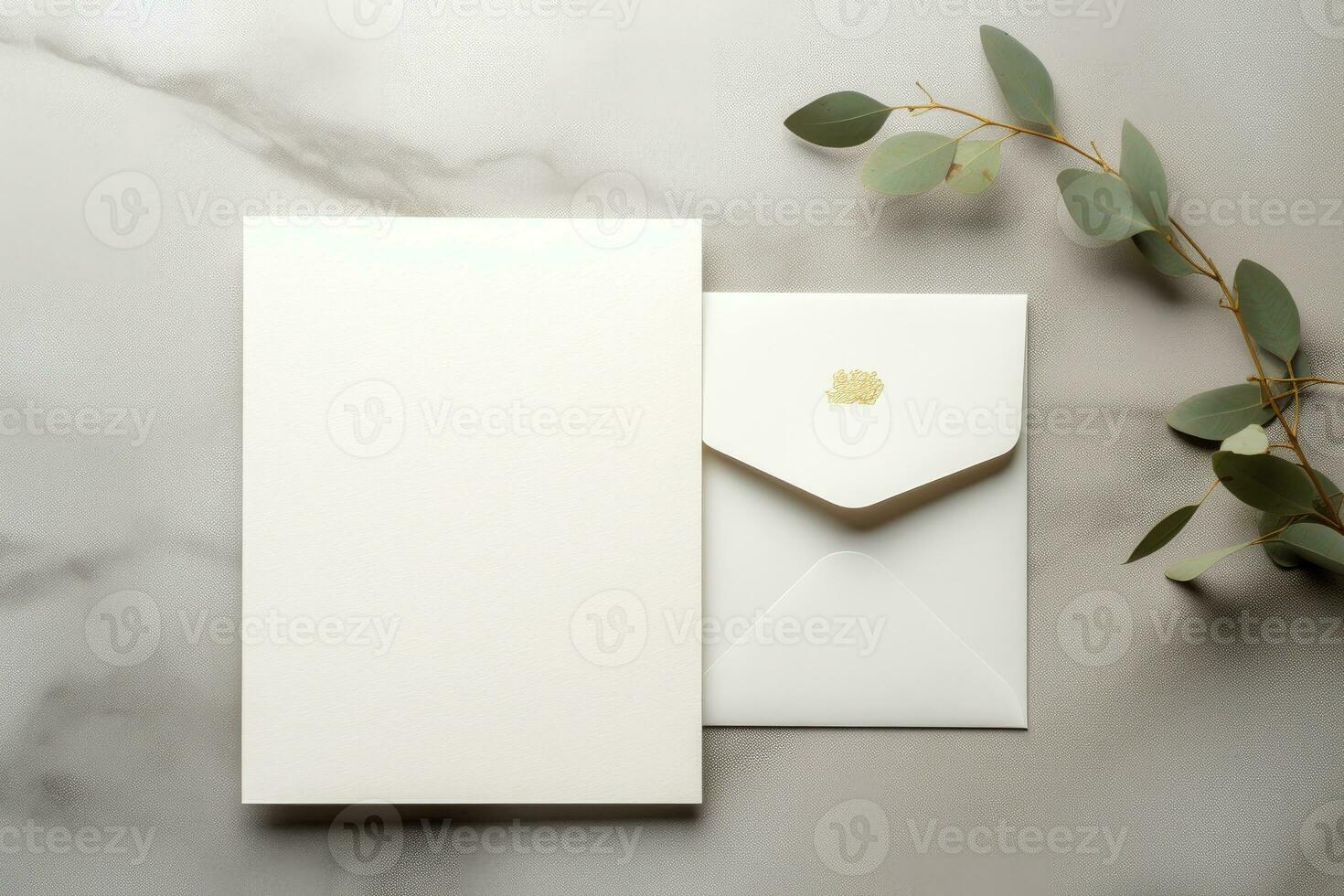 AI generated wedding invitation card mockup photo