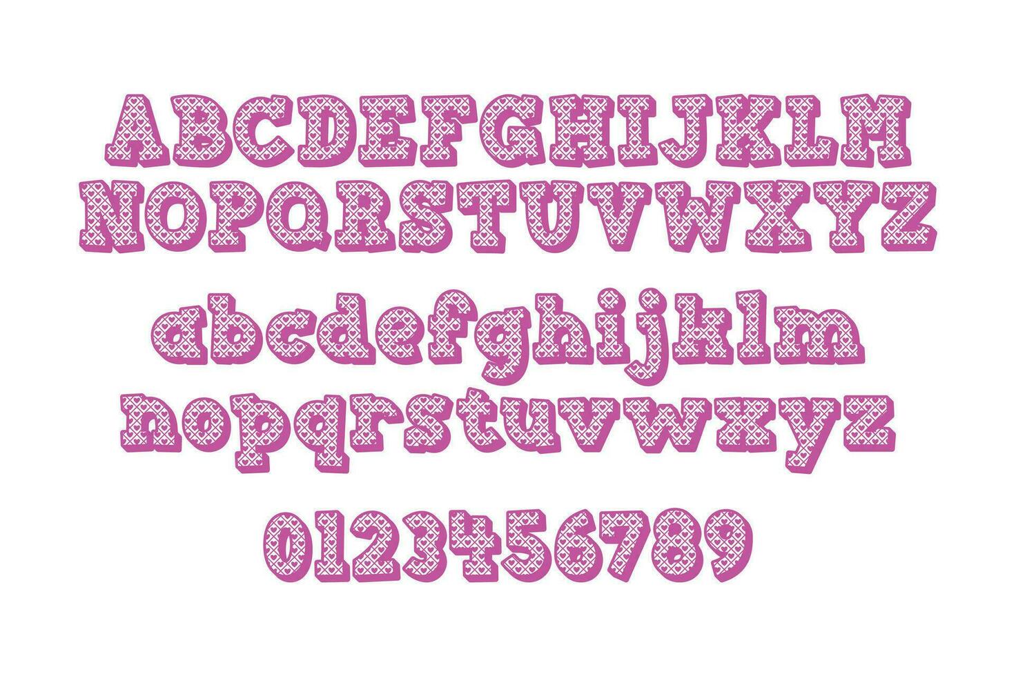 Versatile Collection of Valentine Numbers and Alphabet Letters for Various Uses vector