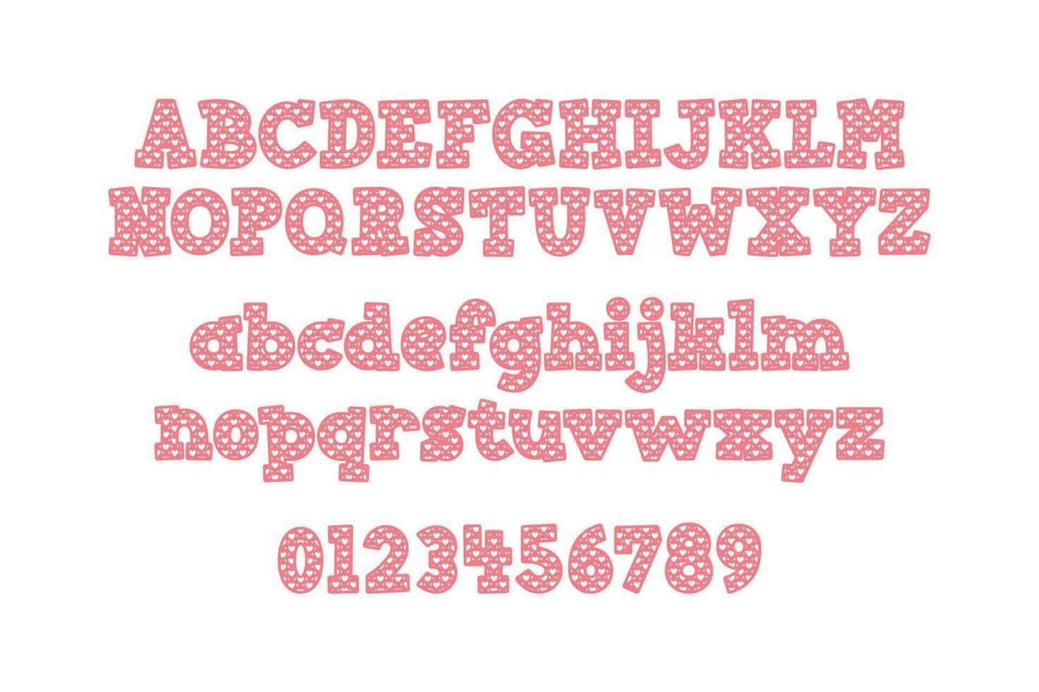 Versatile Collection of Valentine Numbers and Alphabet Letters for Various Uses vector
