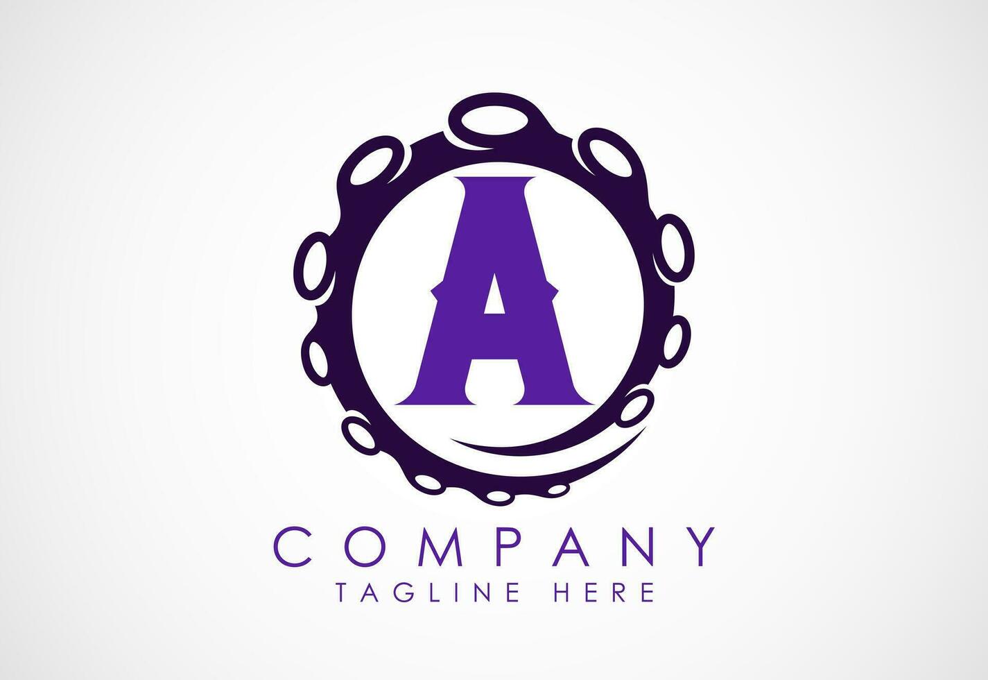 Octopus logo design template with alphabet. Vector illustration