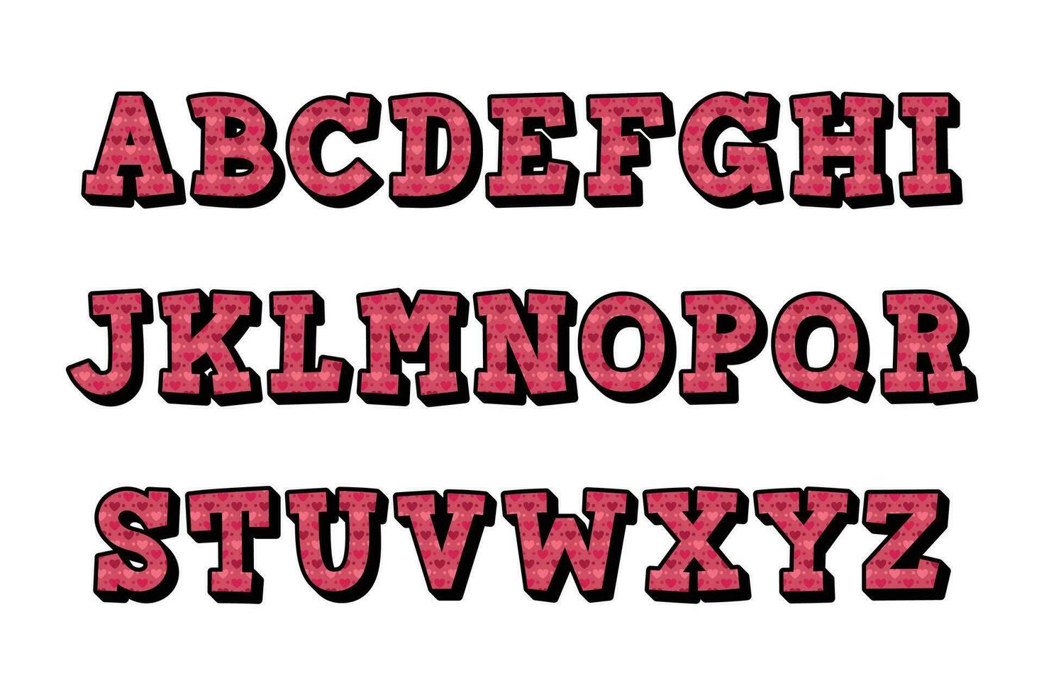 Versatile Collection of Kisses Alphabet Letters for Various Uses vector