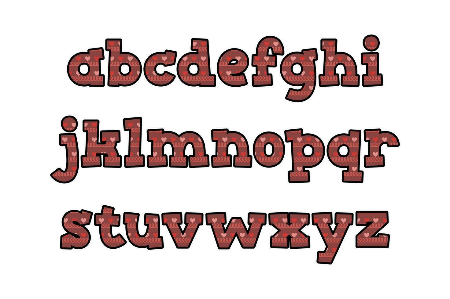 versátil colección de dulce serenata alfabeto letras para varios usos vector