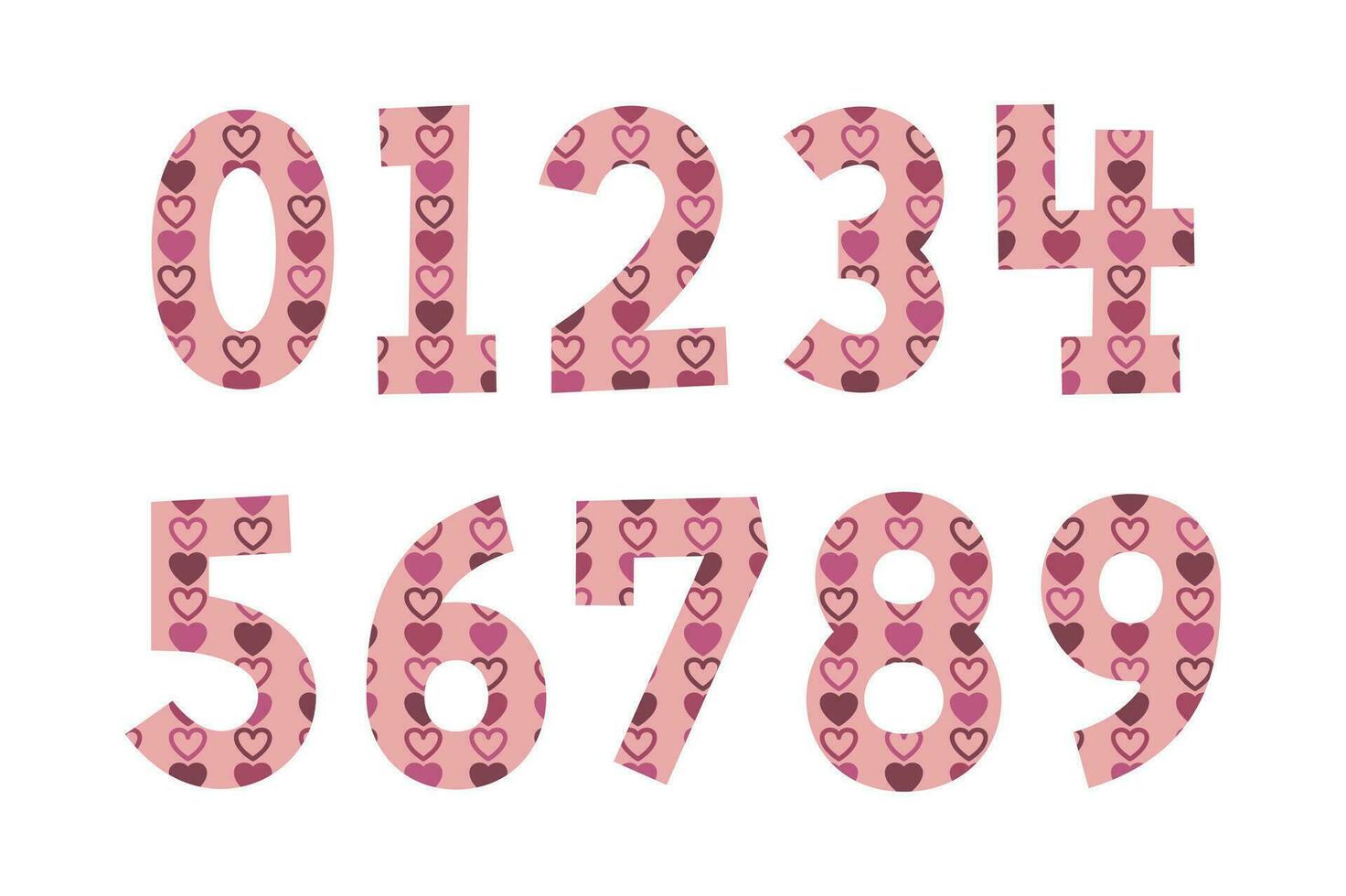 Versatile Collection of Romance Numbers for Various Uses vector