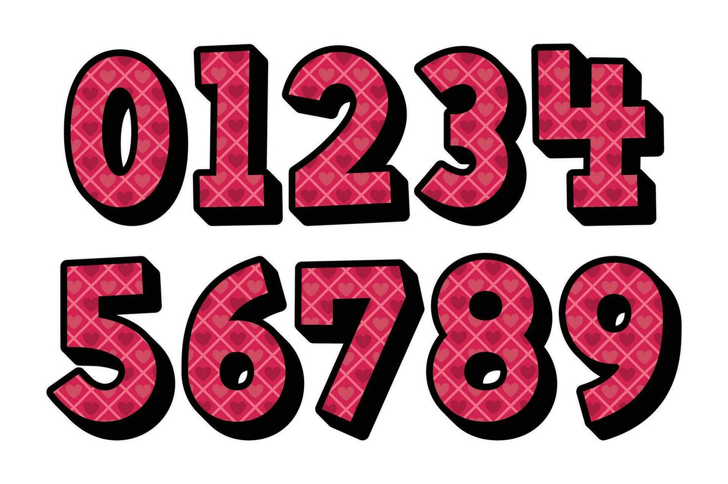 Versatile Collection of Loving Lines Numbers for Various Uses vector