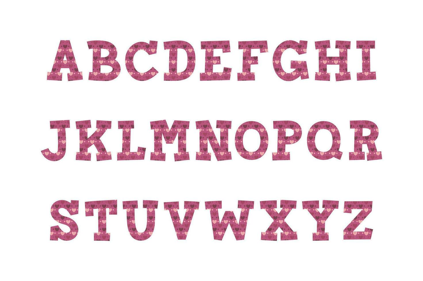Versatile Collection of Kisses Alphabet Letters for Various Uses vector