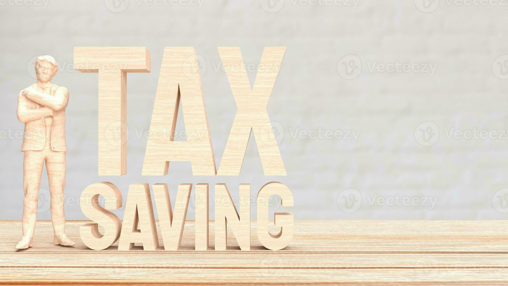 The man and text for tax saving concept 3d rendering. photo