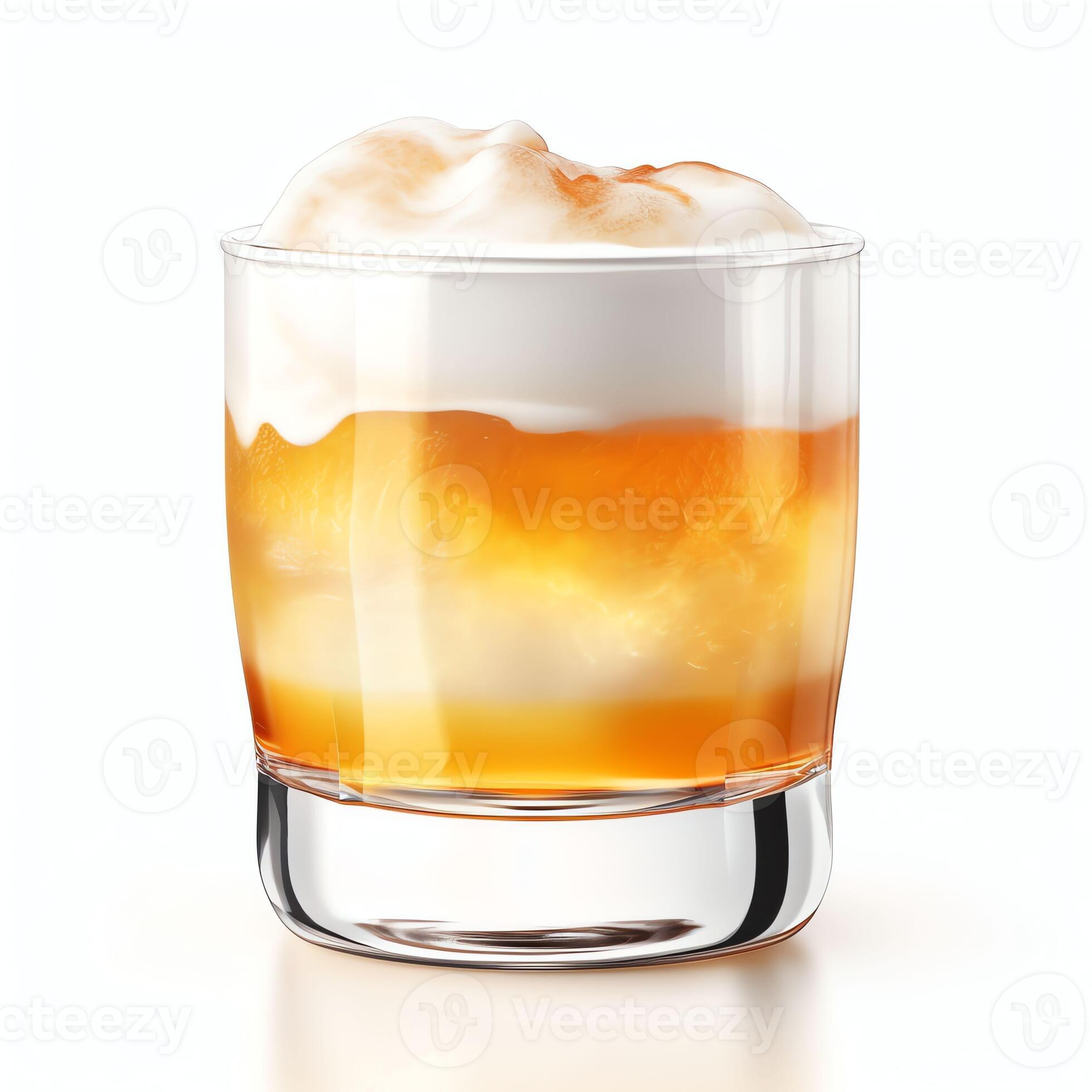 AI generated whiskey sour cocktail with foam in a glass bar menu