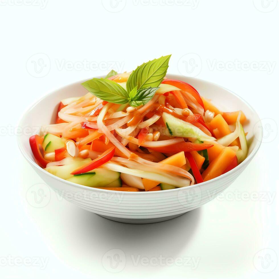 AI generated spicy papaya salad real photo photorealistic