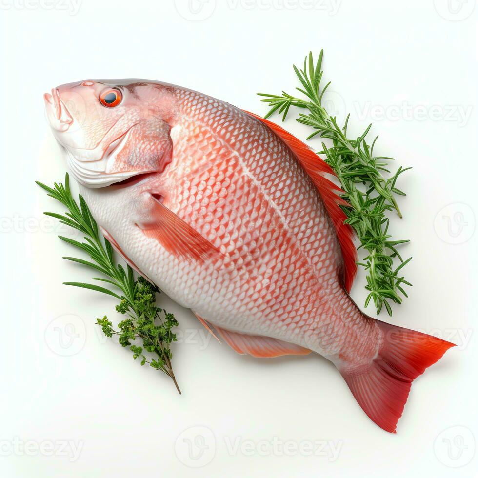 AI generated snapper fish steak real photo photorealistic stock