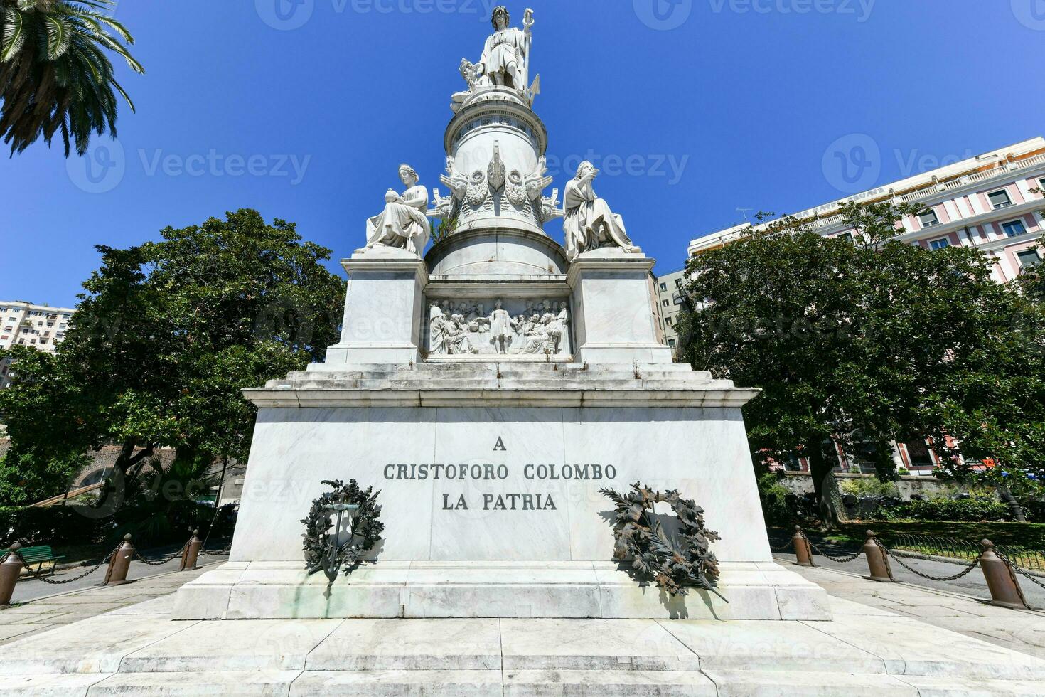 cristóbal Colón Monumento - Génova, Italia foto